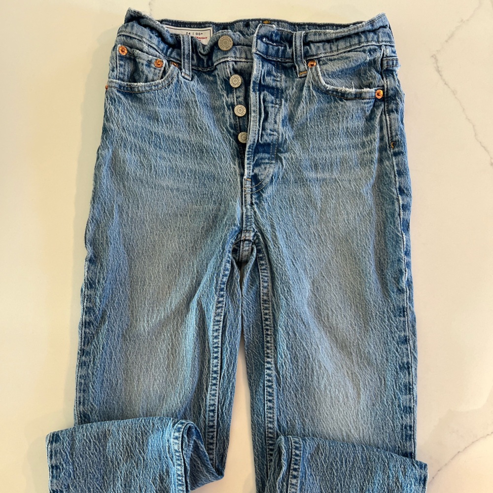 GAP denim cheeky straight high rise